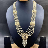 Everlasting Jadau Statement Multi-Strand Long Necklace with Filigree Embellishments