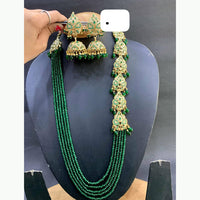 Everlasting Jadau Festive Long Necklace Set with Artisan Detail and Coordinated Drops