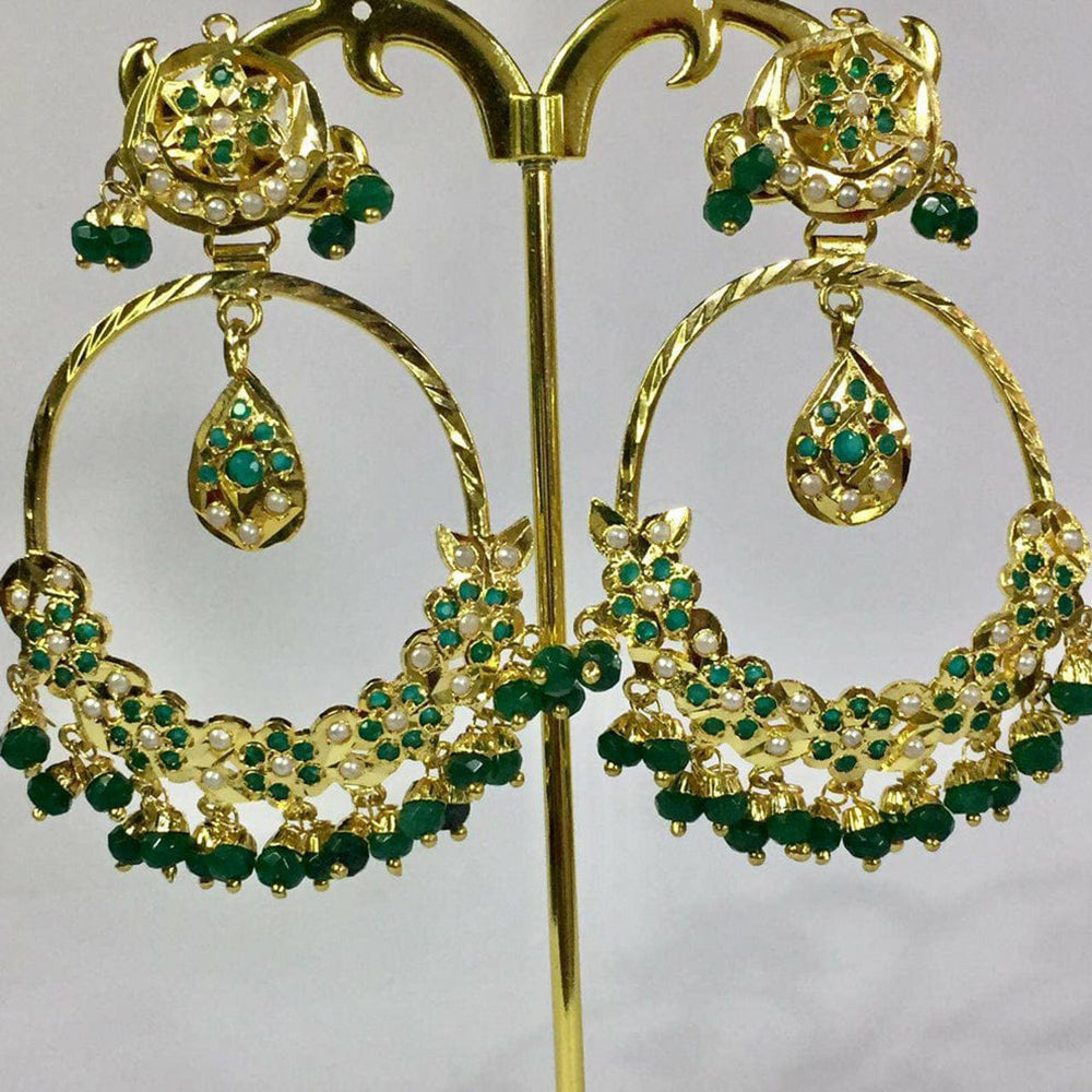 Everlasting Jadau Royal Fusion Pota Stone And Pearl Dangler Earrings