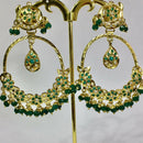Everlasting Jadau Royal Fusion Pota Stone And Pearl Dangler Earrings
