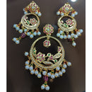 Everlasting Jadau Royal Fusion Pota Stone And Pearl Dangler Earrings