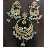 Everlasting Jadau Royal Fusion Pota Stone And Pearl Dangler Earrings