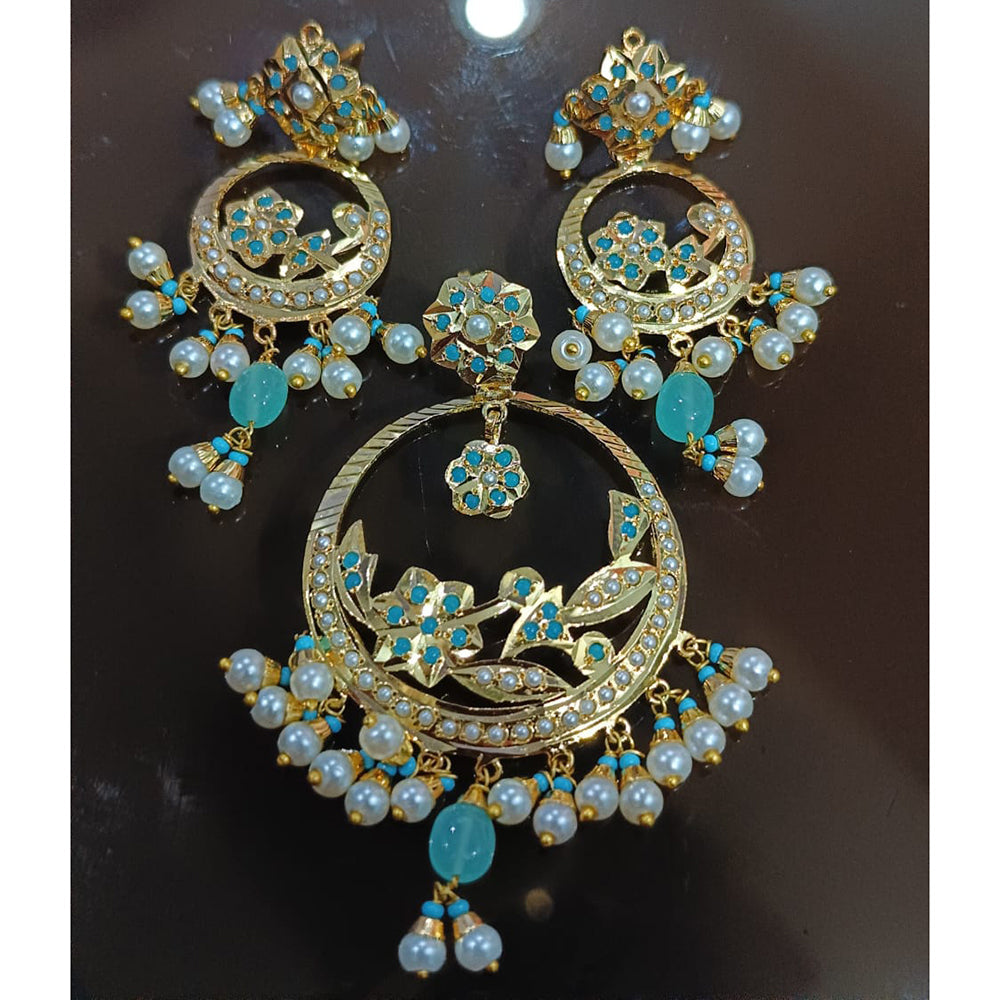 Everlasting Jadau Royal Fusion Pota Stone And Pearl Dangler Earrings