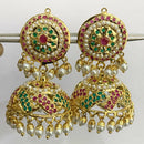 Everlasting Jadau Timeless Pota Stone And Pearl Jhumki Earrings