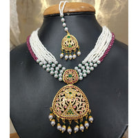 Everlasting Jadau Radiance Glam Pota Stone and Pearl Necklace Set