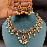 Everlasting Jadau Radiance Glam Pota Stone And Pearl Necklace Set