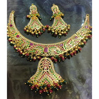 Everlasting Jadau Royal Pota Stone And Pearl Necklace Set 