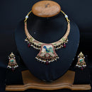 Everlasting Jadau Grand Pota Stone Pearl And Meenakari Necklace Set