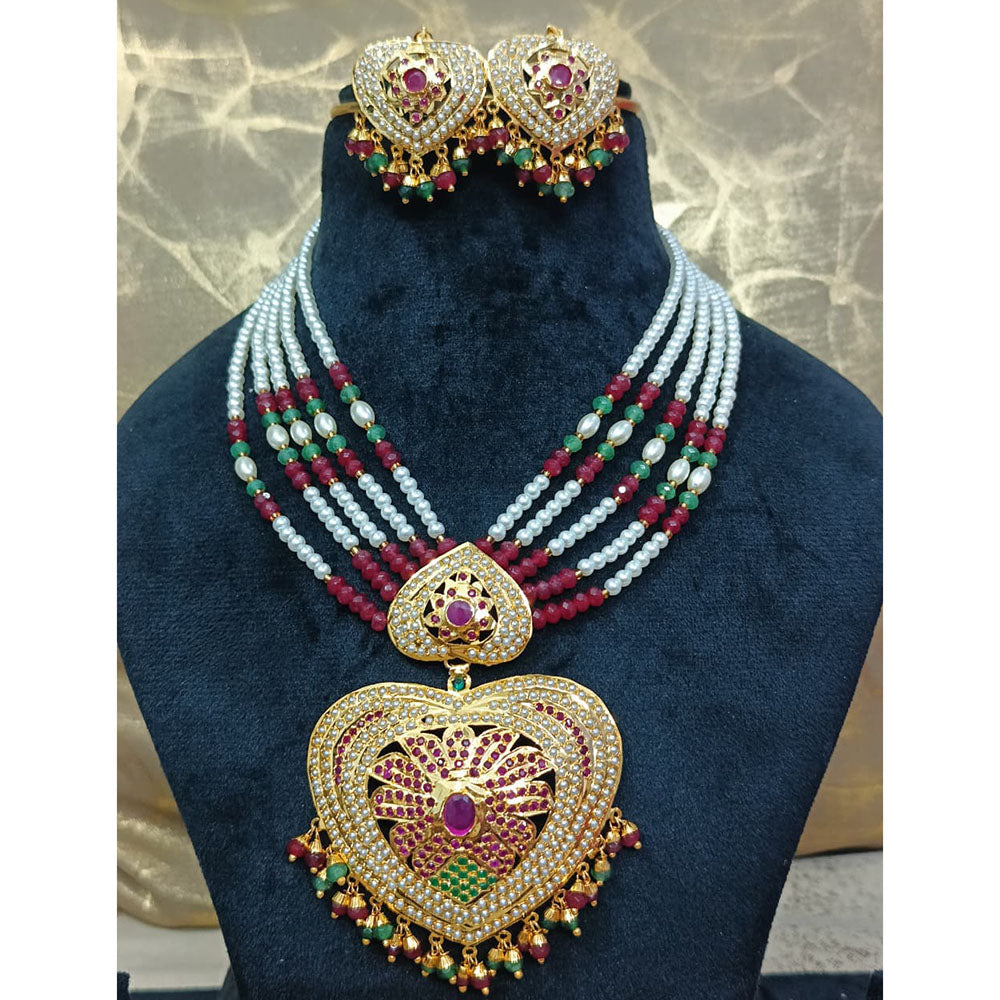 Everlasting Jadau Royal Austrian Stone And Pearl Necklace Set
