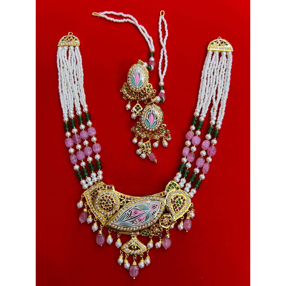 Everlasting Jadau Royal Meenakari And Pearl Jadau Necklace Set