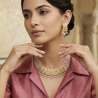Everlasting Jadau Royal Pota Stone And Beads Jadau Necklace Set