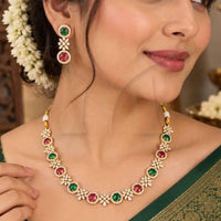 Everlasting Jadau Royal American Daimond Necklace Set