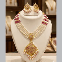 Everlasting Jadau Royal Pota Stone And Pearl Jadau Necklace Set
