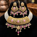 Everlasting Jadau Royal Pota Stone And Pearl Choker Jadau Necklace Set