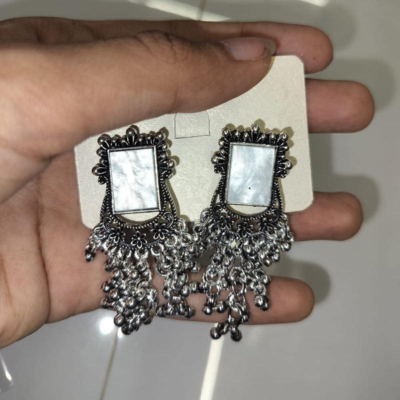 Abhinandan Oxodised Plated Ghungroo Dangler Earrings