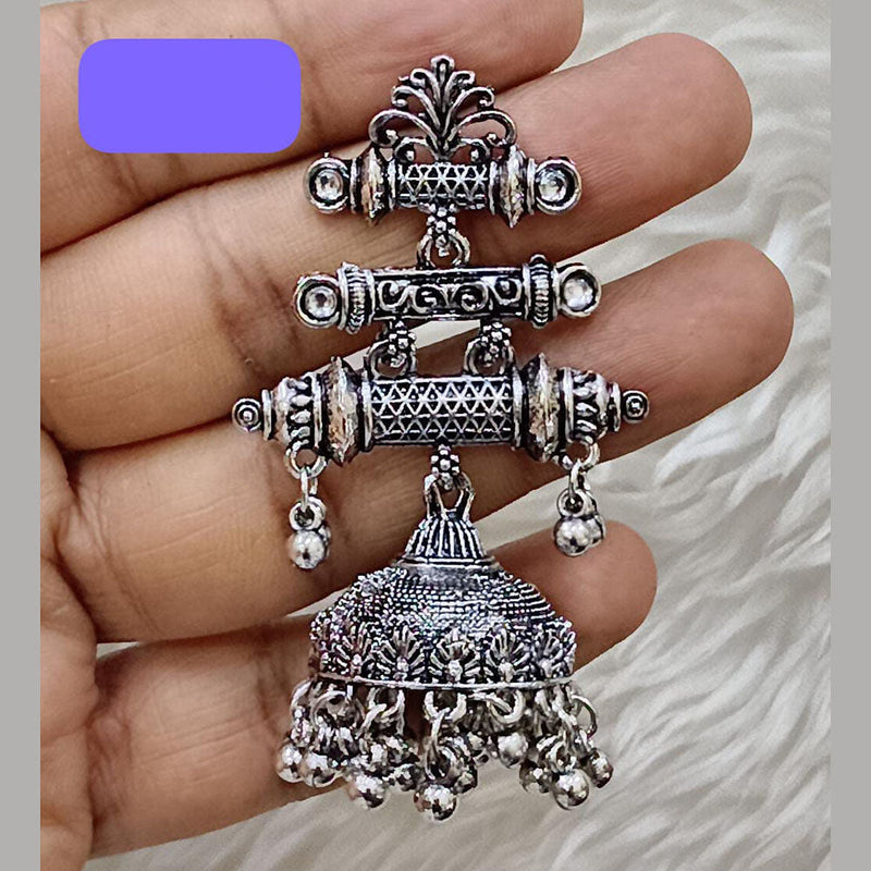 Abhinandan Oxodised Plated Ghungroo Dangler Earrings