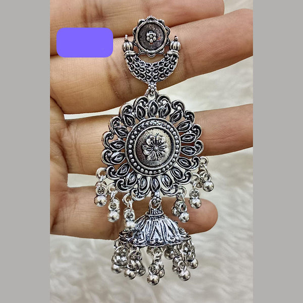 Abhinandan Oxodised Plated Ghungroo Dangler Earrings