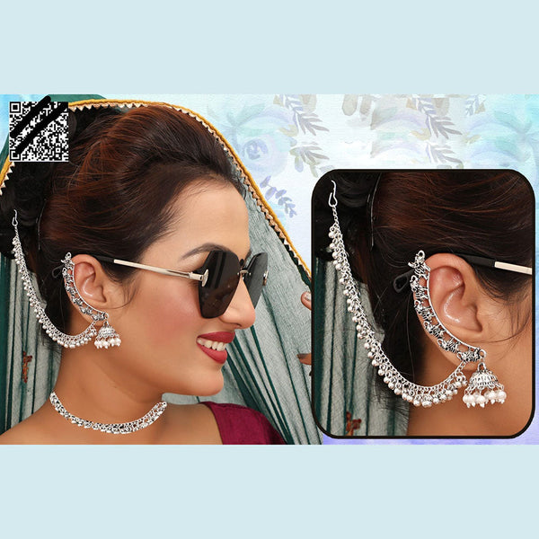 Abhinandan Oxodised Plated Ghungroo Kanchain Jhumki Earrings