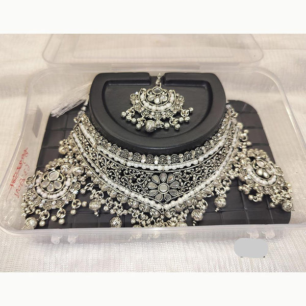 Abhinandan Oxidised Plated Choker Necklace Set