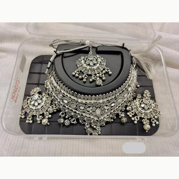 Abhinandan Oxidised Plated Choker Necklace Set