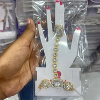 Abhinandan Kundan Stone And Pearl Pota Stone Hand Harness 