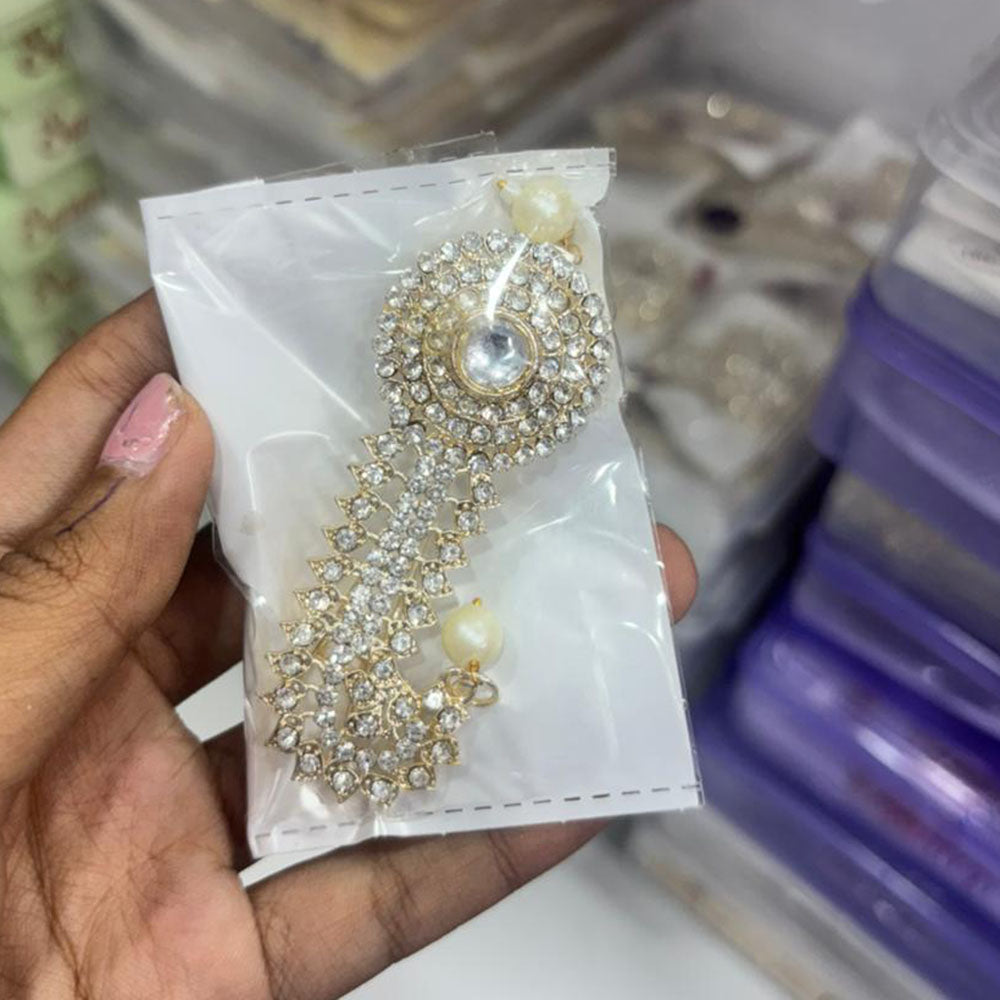Abhinandan Glam Austrian Stone Wedding Wear Brooch