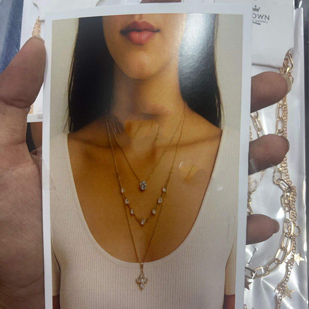 Abhinandan Western Wear Double Layer Fashion Necklace (Assorted Design)