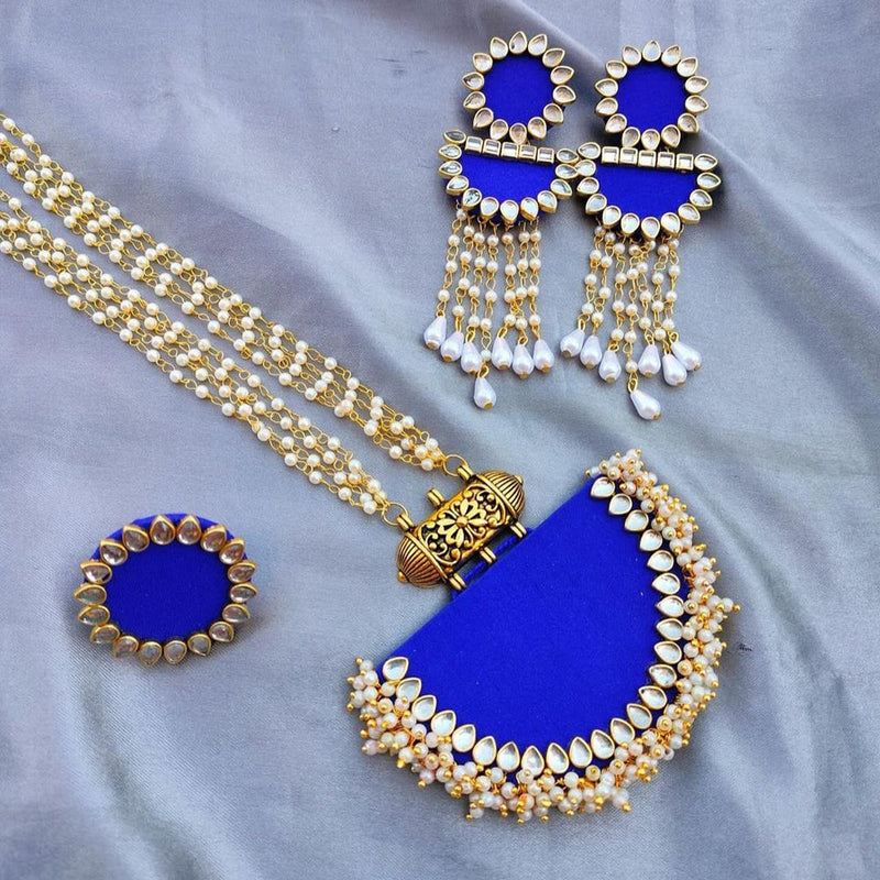 Bajana Lifestyle Gold Plated Pearl Handmade Necklace Set