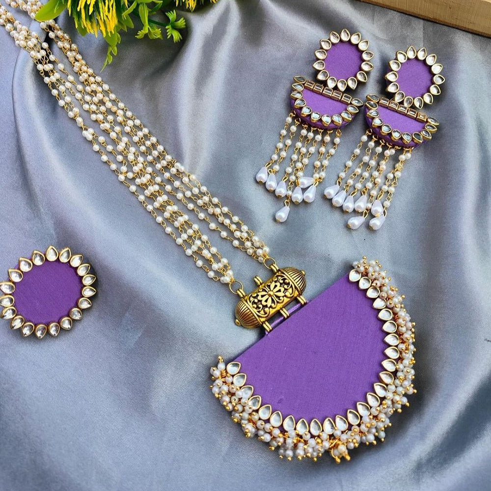 Handmade For Her  Gold Plated Pearl Handmade Necklace Set