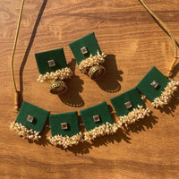 Handmade For Her  Gold Plated Pearl Handmade Necklace Set