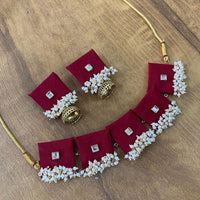 Handmade For Her  Gold Plated Pearl Handmade Necklace Set