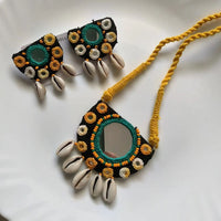 Handmade For Her  Mirror And Shell Handmade Necklace Set