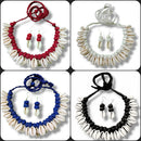 Handmade For Her  Handmade Choker And Earrings With Emblisment Of Shell Combo Set