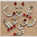 Bajana Lifestyle Red Cowrie Shell & Kundan Handmade Jewelry Set – Bridal Haldi/Mehendi/Traditional Function Jewelry Set