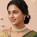 Handmade For Her Handmade Kundan Pearl Choker Neckalce Set For Women And Girls