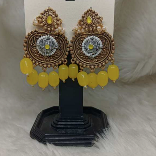 Wearhouse Fashion 2 Tone Plated Crystal Stone Dangler Earrings