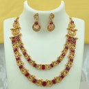 Joyful Jewel Art Matte Gold Plated Pota Stone Necklace Set