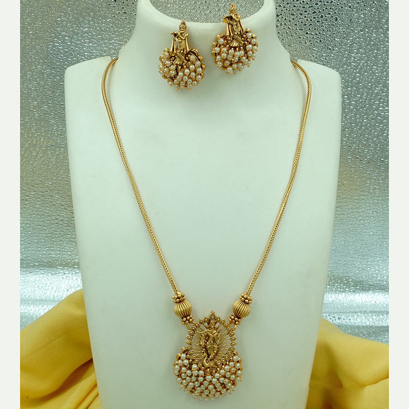 Joyful Jewel Art Matte Gold Plated Necklace Set