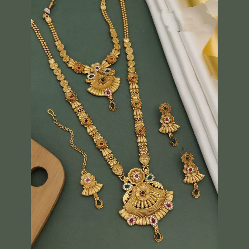 Joyful Jewel Art Matte Gold Plated Pota Stone Necklace Combo