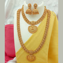 Joyful Jewel Art Matte Gold Plated Pota Stone Temple Necklace Combo