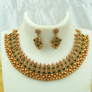 Joyful Jewel Art Matte Gold Plated Pota Stone Necklace Set