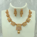 Joyful Jewel Art Matte Gold Plated Austrian  Stone Necklace Set