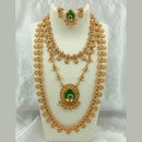 Joyful Jewel Art Matte Gold Plated Austrian Stone And Pearls Necklace Combo