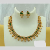 Joyful Jewel Art Matte Gold Plated Pota Stone Necklace Set