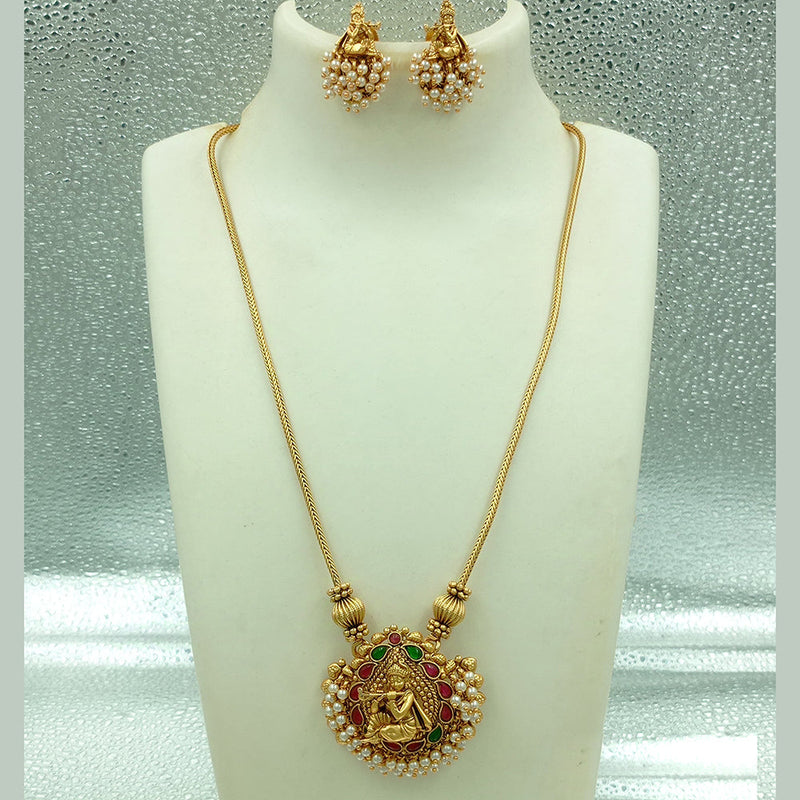 Joyful Jewel Art Matte Gold Plated Kundan Stone And Pearls Necklace Set