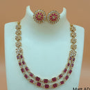 Joyful Jewel Art Matte Gold Plated Crystal Stone Necklace Set