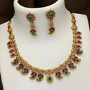 Joyful Jewel Art Matte Gold Plated Pota Stone Necklace Set