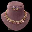 Joyful Jewel Art Matte Gold Plated Pota Stone Necklace Set