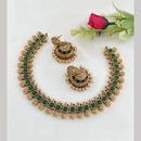 Joyful Jewel Art Matte Gold Plated Pota Stone Necklace Set