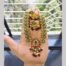 Joyful Jewel Art Matte Gold Plated Pota Stone And Pearls Necklace Set